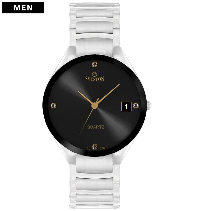 Sveston Livingston Smart Silver Black Ston Stainless Steel